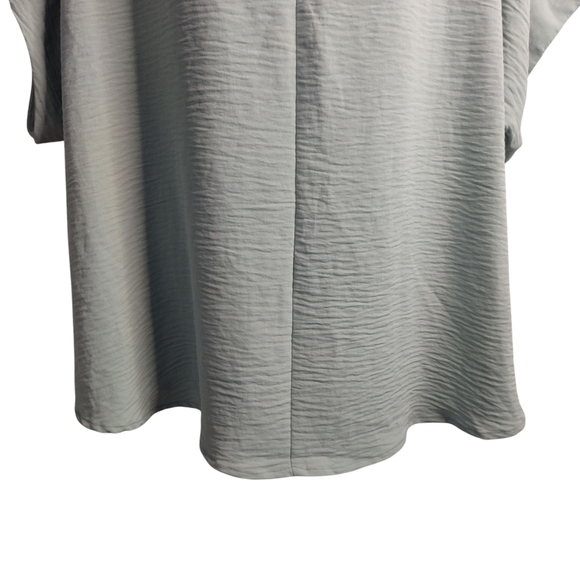 Zenana Women Plus V-Neck Dolman Short Sleeve Blouse Top Comfortable Fit Sz 3X - Picture 4 of 8